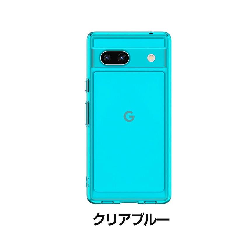 Google Pixel 7a 青 透明ケース付き Google Pixel 7a ピクセル7A ケース クリア TPU素材 スマホ保護ケース