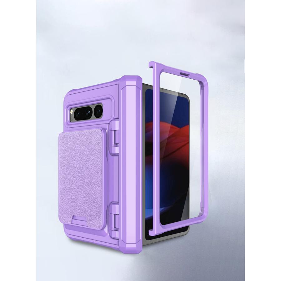 Google Pixel Fold ケース CASE 衝撃に強い TPU&PUレザー素材 前面強化