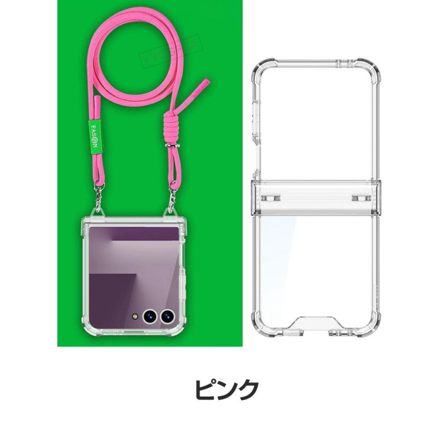 Galaxy Samsung Z Flip7 ケース 折りたたみ型 PC素材 クリア CASE 持ち