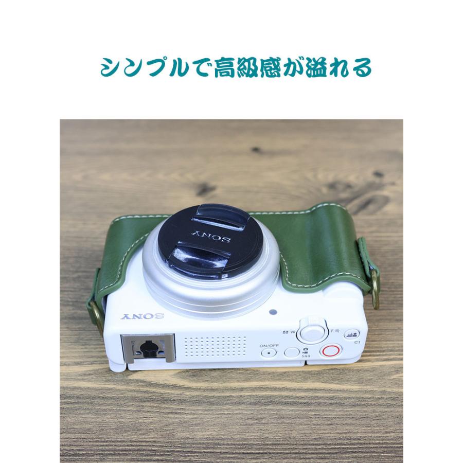 デジタルカメラ VLOGCAM ZV-1F用保護カバー 収納ポーチバッグカバン PUレザー 保護ケース ショルダーストラップ付き 耐衝撃 全面保護 レザーケース｜coco-fit2018｜08