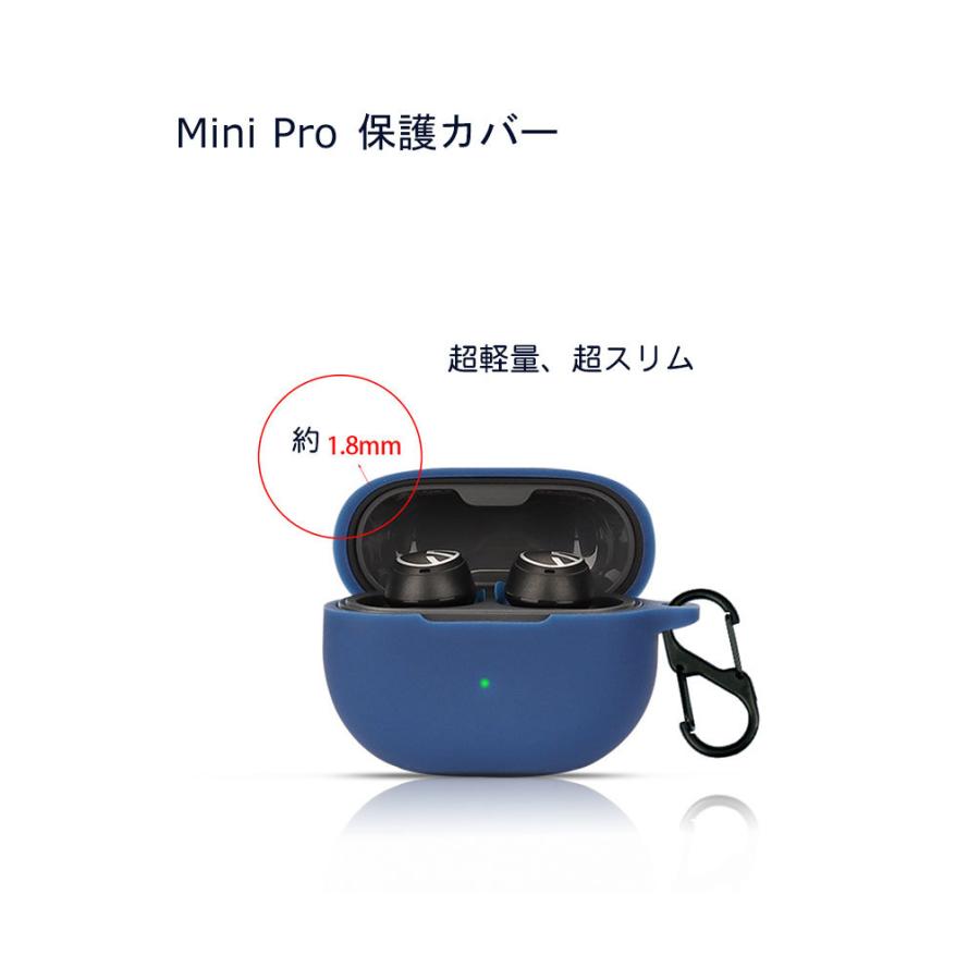 SoundPEATS Mini Pro ケース カバー ケース CASE 収納 保護 ソフトケース カバー 便利 実用 カバーを装着したまま、充電タイプ可能です カラビナ付き｜coco-fit2018｜07