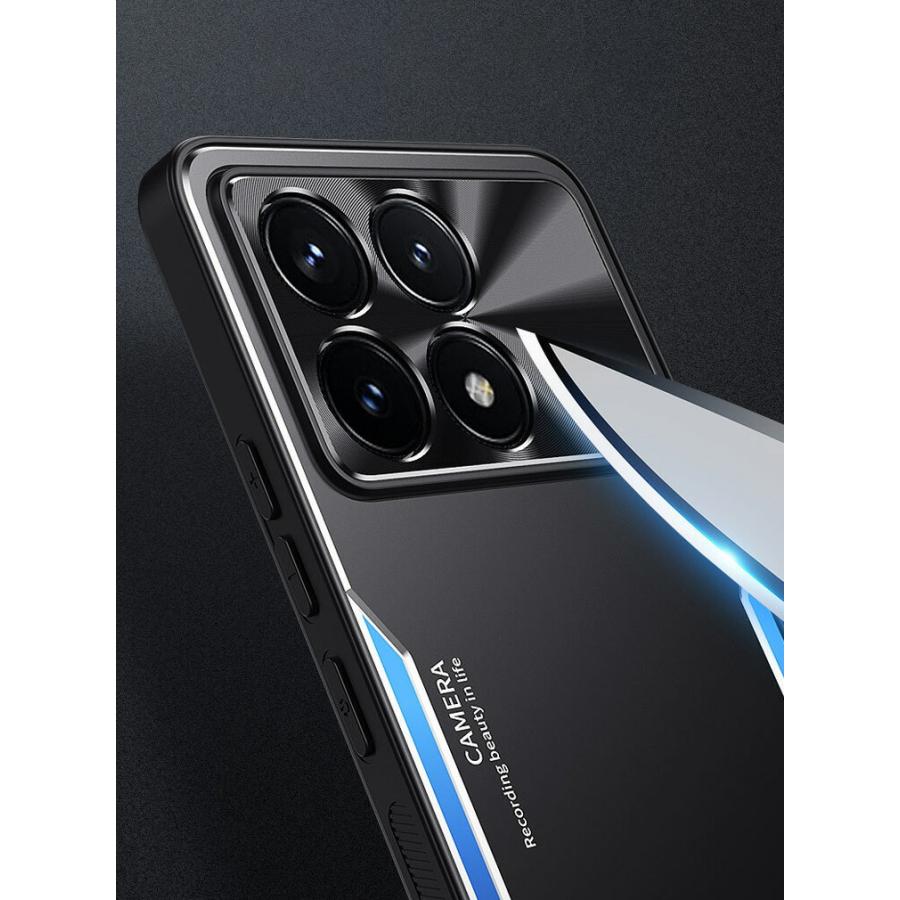 Poco X6 Pro ケース 衝撃に強いTPU+アルミ背面パネル 金属の質感 Poco X6 Pro ケース 衝撃に強いTPU+アルミ背面パネル 金属の質感