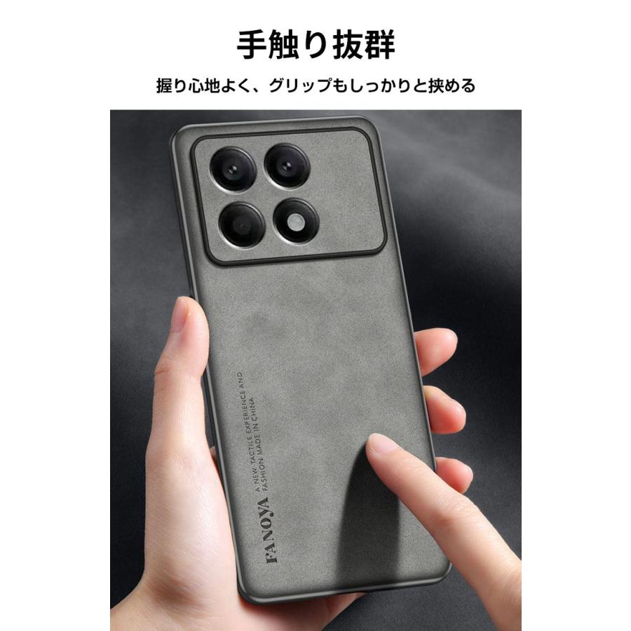 Xiaomi Poco X6 PROケース カバー CASE 背面レザー調 衝撃防止 便利