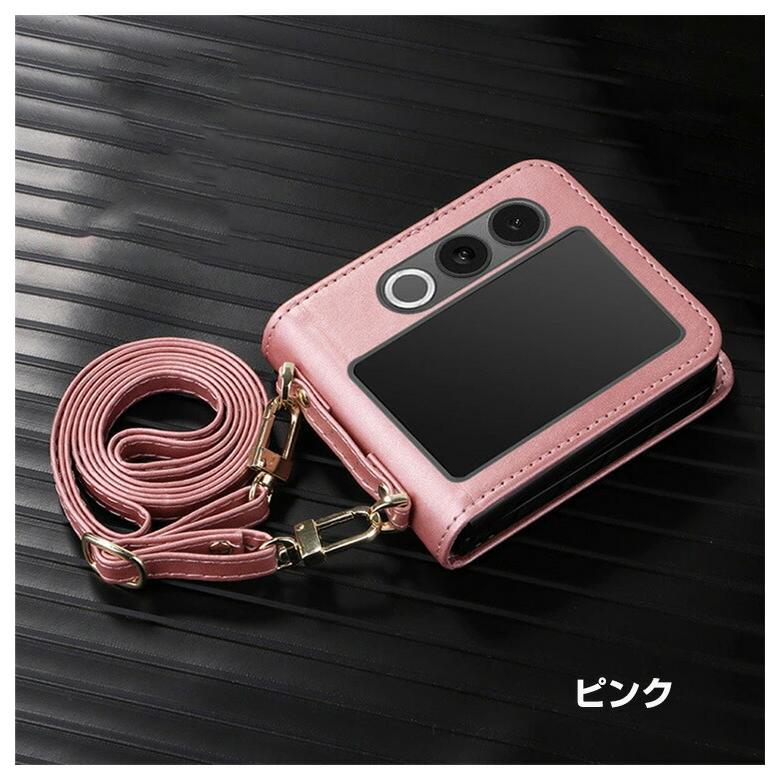 DEMIU レザー フリップケース ピンク nubia ZTE Nubia Flip2 5G ケース 用のPUレザー素材製 折りたたみ型