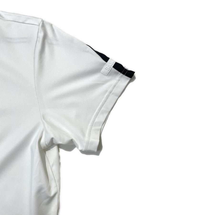 coco 中古 ブラック＆ホワイト BLACK&WHITE レディース 半袖シャツ L 白 ホワイト ハイネック ストレッチ シンプル coco 中古【SALE】 ブラック＆ホワイト レディース 半袖シャツ L 白
