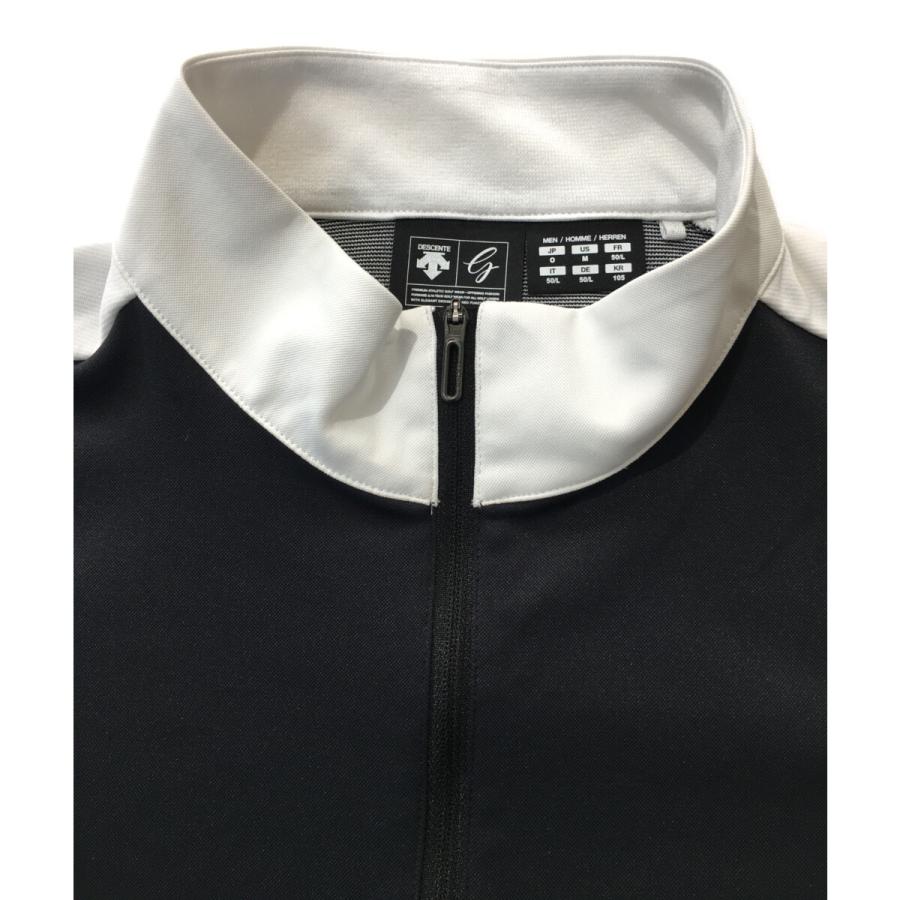 coco 中古 デサントゴルフ DESCENTE GOLF メンズ 半袖ポロシャツ O 白×黒 ホワイト×ブラック 総柄 万美コラボ coco 中古【値下げ】 デサントゴルフ DESCENTE GOLF メンズ 半袖シャツ