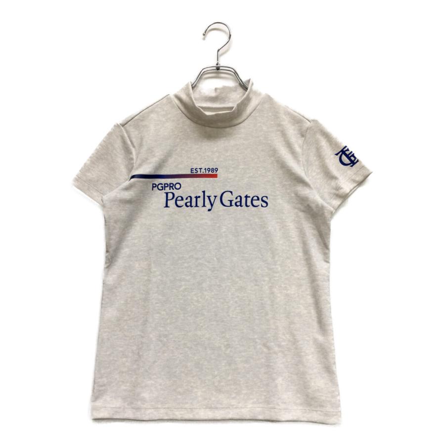 【美品】パーリーゲイツ モックネック 半袖 シャツ グレー レディース 0 PEARLY GATES（パーリーゲイツ） 中古【値下げ】 レディース 半袖