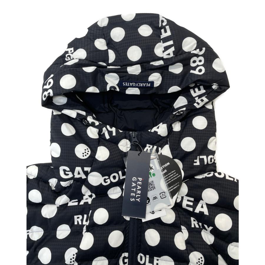 coco 未使用品【値下げ】 パーリーゲイツ レディース ジャケット 2(L) 濃紺×白 長袖ダブルジップアウター 中綿 ロゴ ドット 98276_2