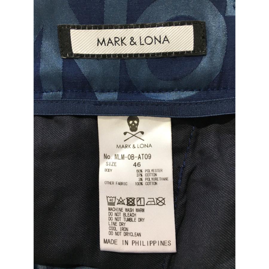 coco 中古【値下げ】 マークアンドロナ MARK&LONA メンズ パンツ 46(M) 紺 ネイビー 総柄 レターパックプラス発送可 101239