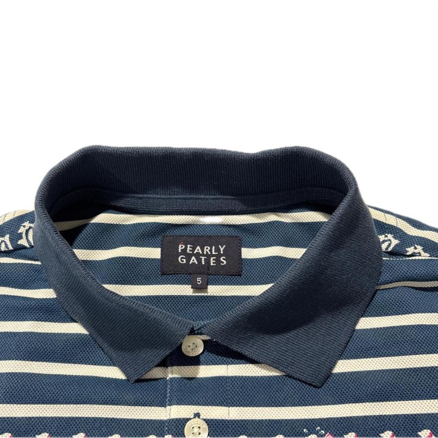 PEARLY GATES パーリーゲイツ 半袖ポロシャツ ネイビー系 5 【中古
