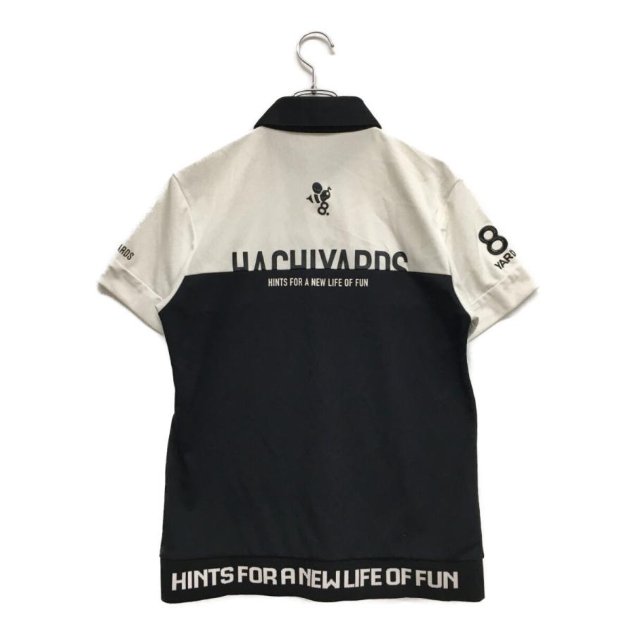 coco 中古 ハチヤーズ 8YARDS メンズ 半袖ポロシャツ L 白×黒