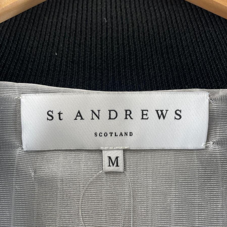 coco 中古 セントアンドリュース StANDREWS メンズ ニットアウター M 黒×グレー 千鳥格子 蓄熱裏地 レターパックプラス発送可 105375_4