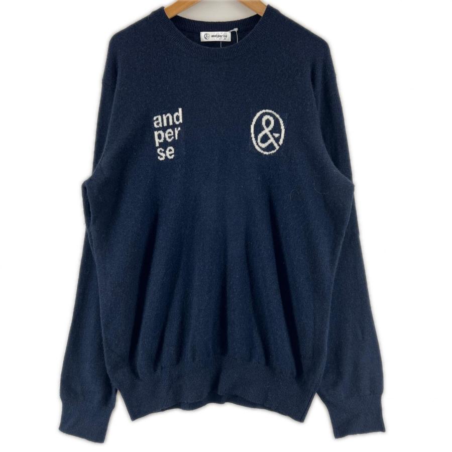 【美品】アンパスィ　フリース　セーター and per se（アンパスィ） coco 中古 メンズ セーター M 紺 ネイビー