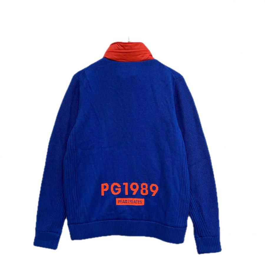 coco 中古【値下げ】 パーリーゲイツ メンズ ニットアウター 4(M) ブルー 防風 ダブルジップ ブルゾン レターパックプラス発送可 106215_1
