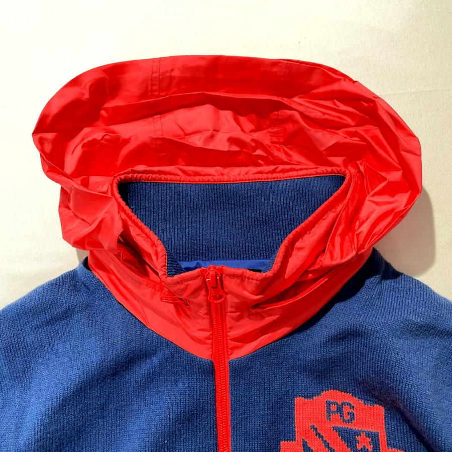 coco 中古【値下げ】 パーリーゲイツ メンズ ニットアウター 4(M) ブルー 防風 ダブルジップ ブルゾン レターパックプラス発送可 106215_3