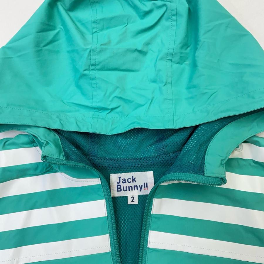 ★美品 XLサイズ★ Jack Bunny ナイロンジャケット フード 総柄 緑 Jack Bunny!!（ジャックバニー） coco 中古 レディース ハーフジップ