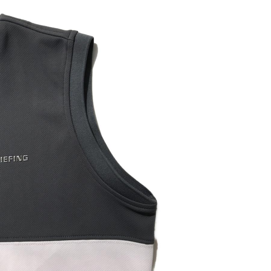 BRIEFING - coco 中古 ブリーフィング BRIEFING レディース ノースリーブ M 濃グレー×白 ハイネック モックネック BRIEFING（ブリーフィング） coco 中古 レディース ノースリーブ M