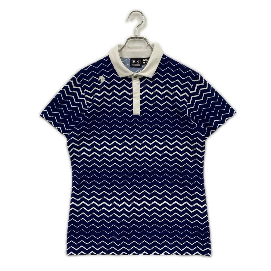 極美品 DESCENTE GOLF デサントゴルフ ポロシャツ 半袖 XL DESCENTE GOLF coco 中古 デサントゴルフ メンズ 半袖ポロシャツ L 紺