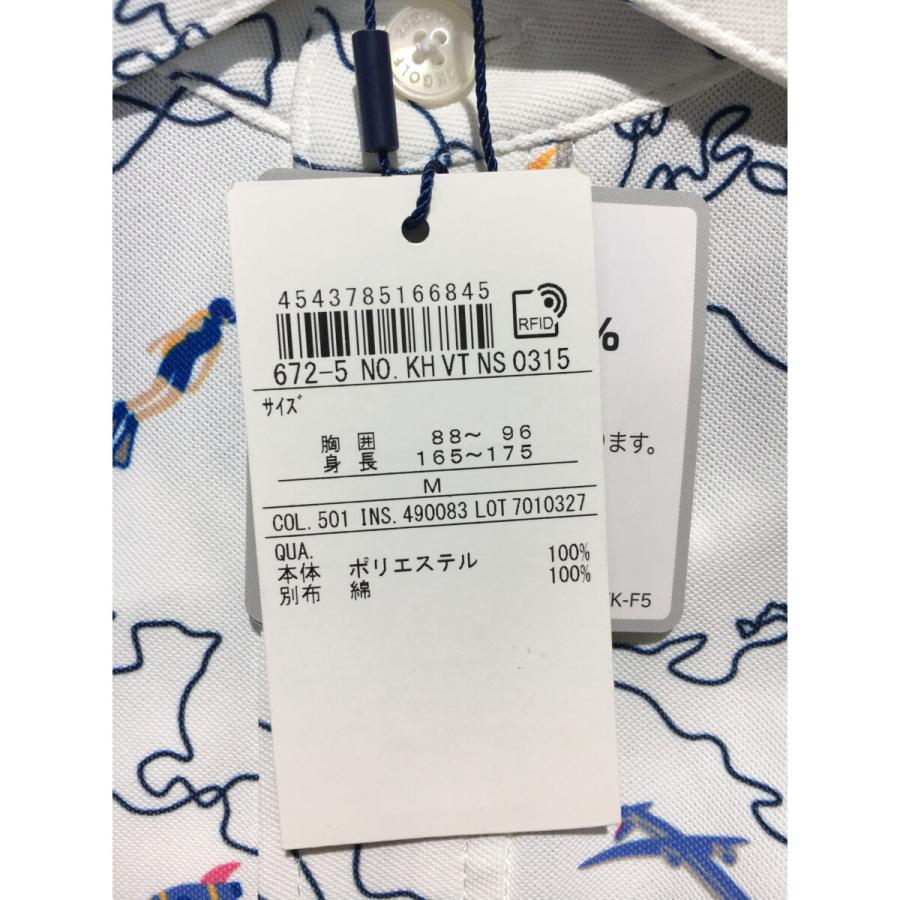 23区GOLF coco 未使用品 23区ゴルフ メンズ 半袖ポロシャツ M 白系 総