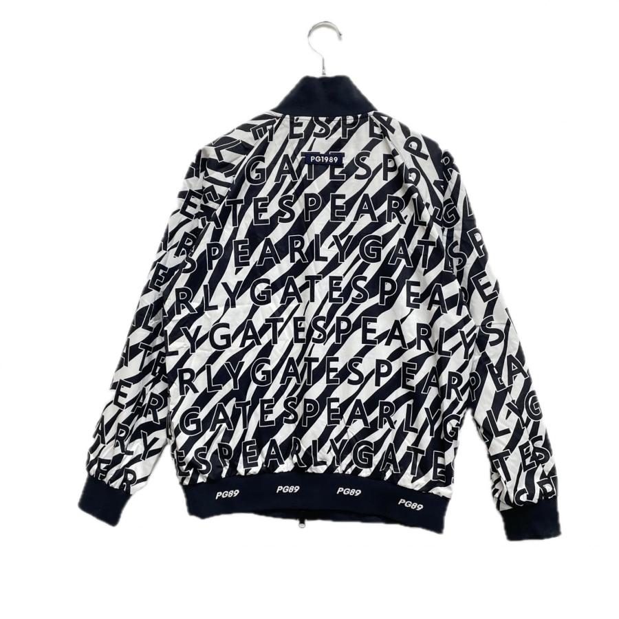 coco 中古【値下げ】 パーリーゲイツ レディース ダブルジップアウター 1(M) 紺×白 長袖 薄手 銀色裏地 レターパックプラス発送可 120530_1