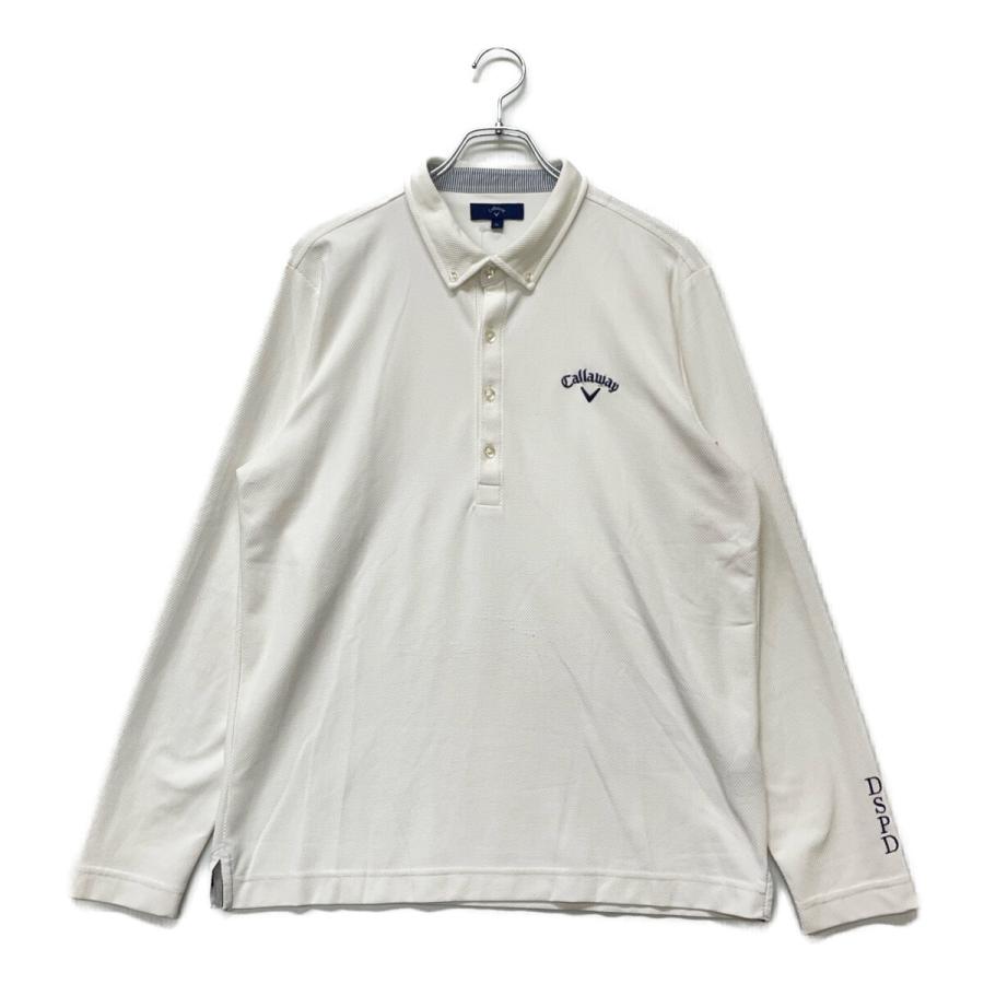 coco 中古 ジーフォア G/FORE メンズ 長袖ポロシャツ 3(LL) 白 ホワイト ボタンダウン coco ジーフォア G/FORE メンズ 長袖ポロシャツ 3(LL) 白 ホワイト
