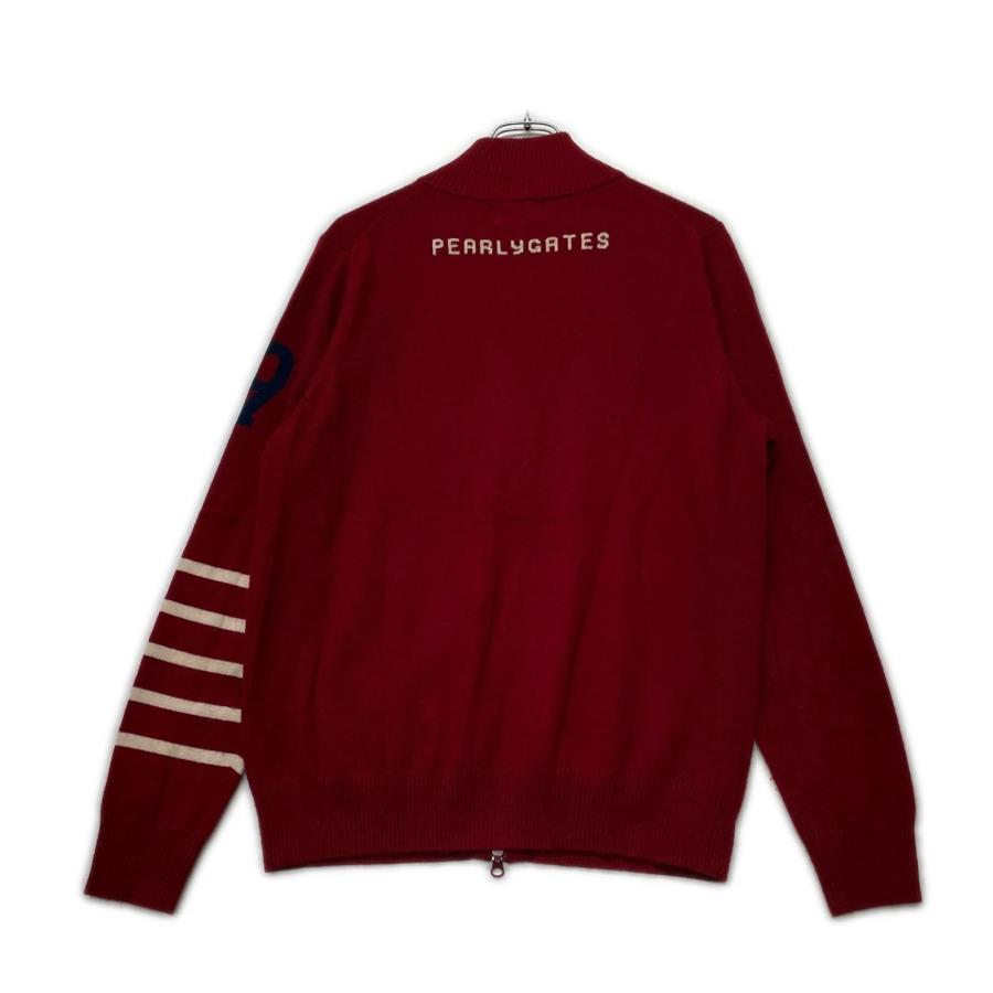 coco 中古 パーリーゲイツ メンズ ニットアウター 5(L) 赤 レッド カシミヤ ダブルジップ レターパックプラス発送可 K015143_1