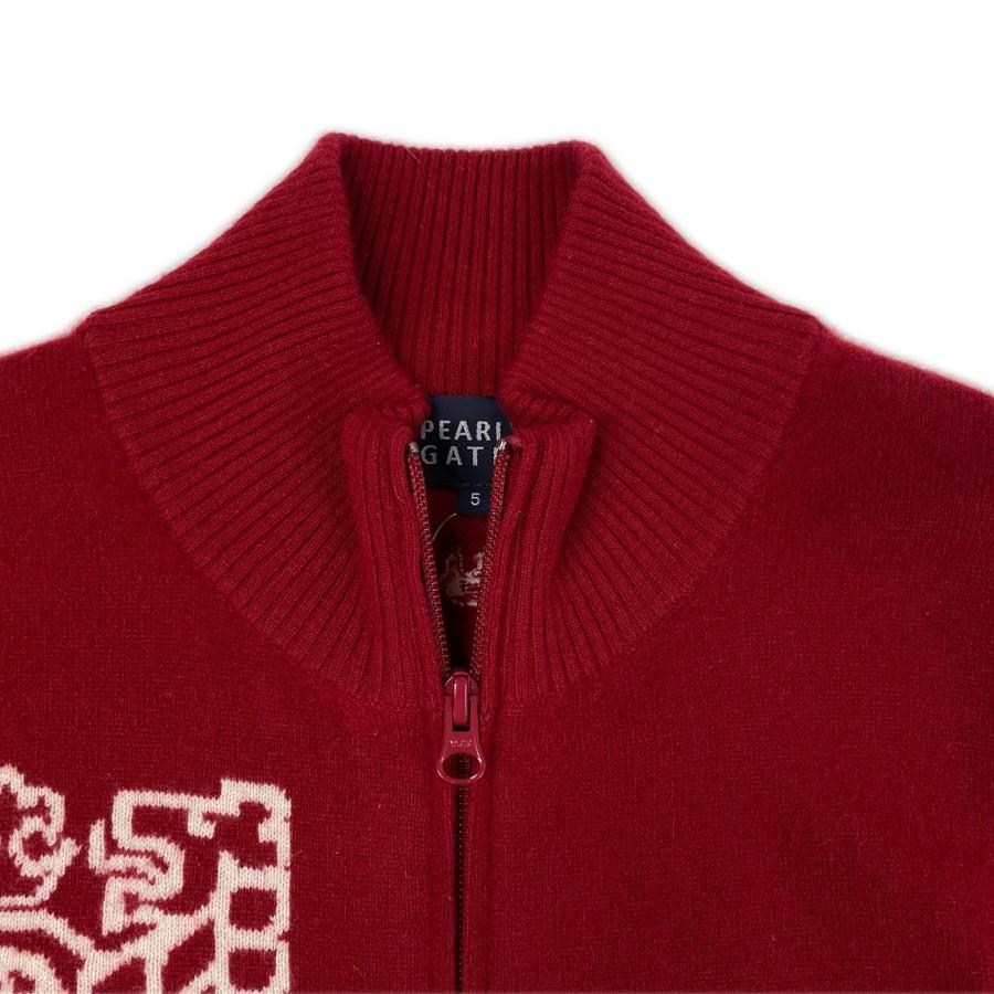 coco 中古 パーリーゲイツ メンズ ニットアウター 5(L) 赤 レッド カシミヤ ダブルジップ レターパックプラス発送可 K015143_2