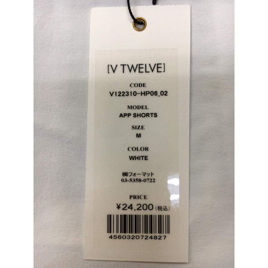 coco 未使用品【SALE】 ヴィ・トゥエルヴ V12 メンズ ハーフパンツ M 白 ホワイト ストレッチ レターパックプラス発送可 K016241