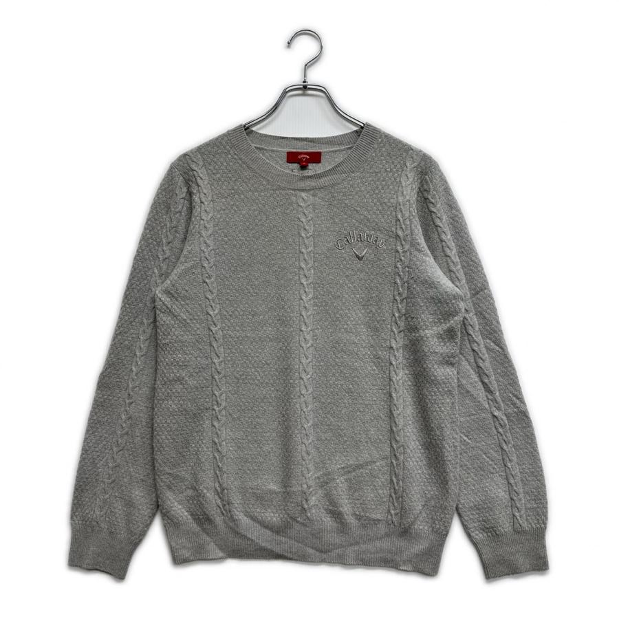 タグ付き未使用品 2023年 キャロウェイ カシミヤ100% ケーブルニット M coco 中古【値下げ】 キャロウェイ Callaway メンズ セーター M グレー