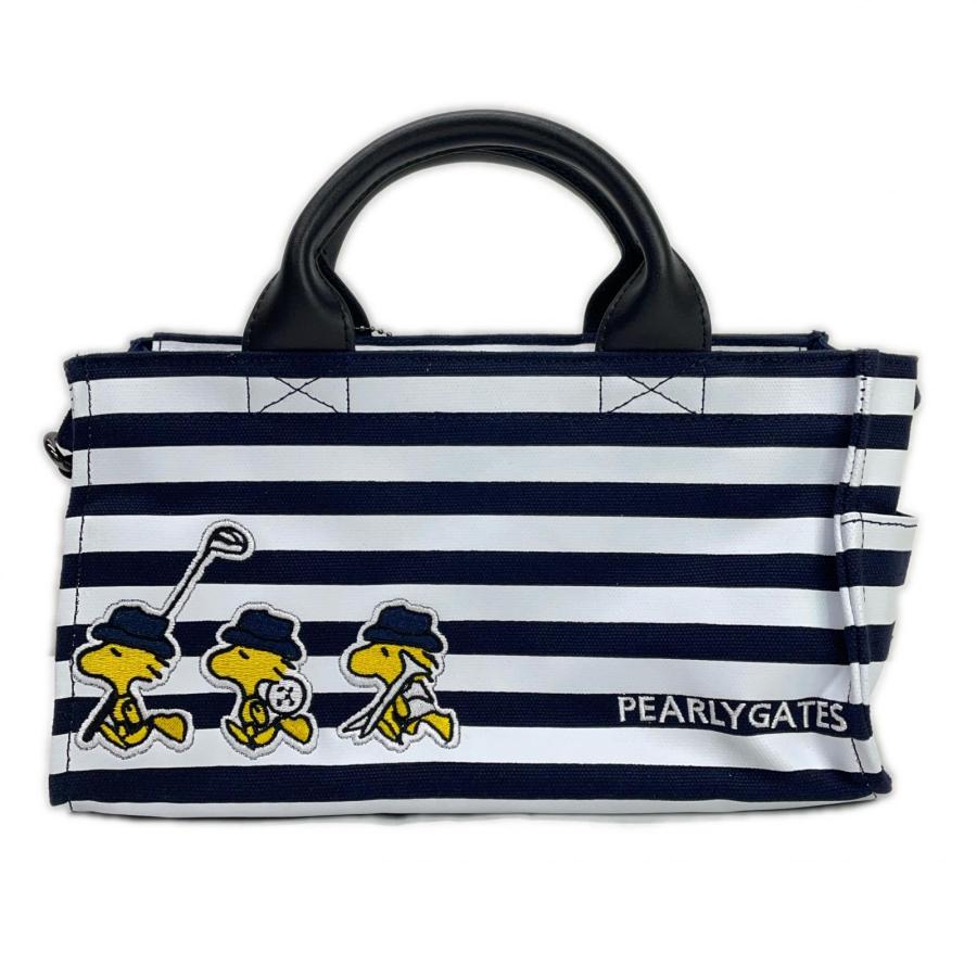 【新品未使用】パーリーゲイツ カートバッグ　ボーダー　ネイビー　ゴルフ PEARLY GATES（パーリーゲイツ） coco 未使用品 カートバッグ 紺×白