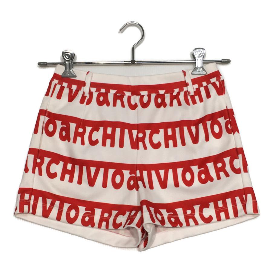 archivio - coco 中古 アルチビオ archivio レディース ショートパンツ 38(M) 赤 レッド キュロット 銀色裏地  パンチングチェック柄 archivio - coco 中古 アルチビオ archivio レディース ショートパンツ
