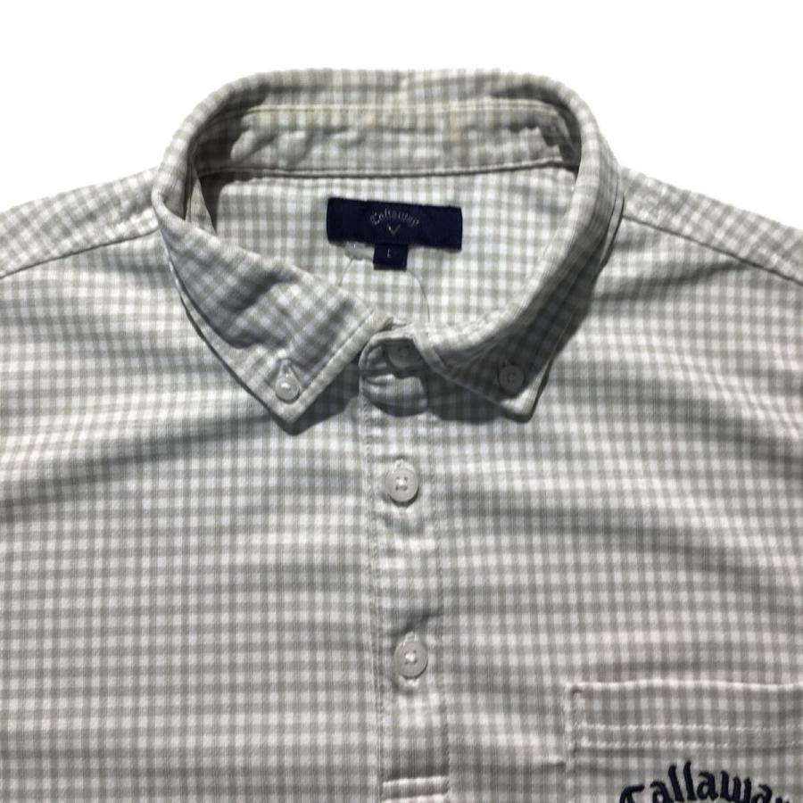 coco 中古 キャロウェイ Callaway メンズ 半袖ポロシャツ L グレー×白