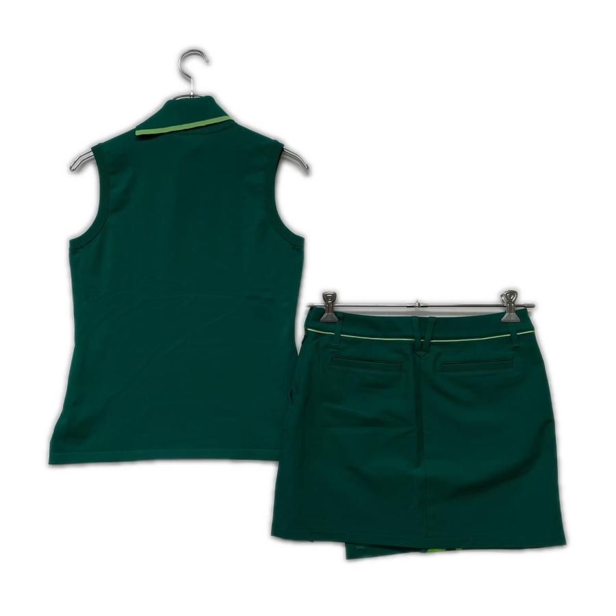 【デサントゴルフ】美品 セットアップ ノースリーブ スカート S レディース DESCENTE GOLF coco 中古 デサントゴルフ レディース セットアップ M