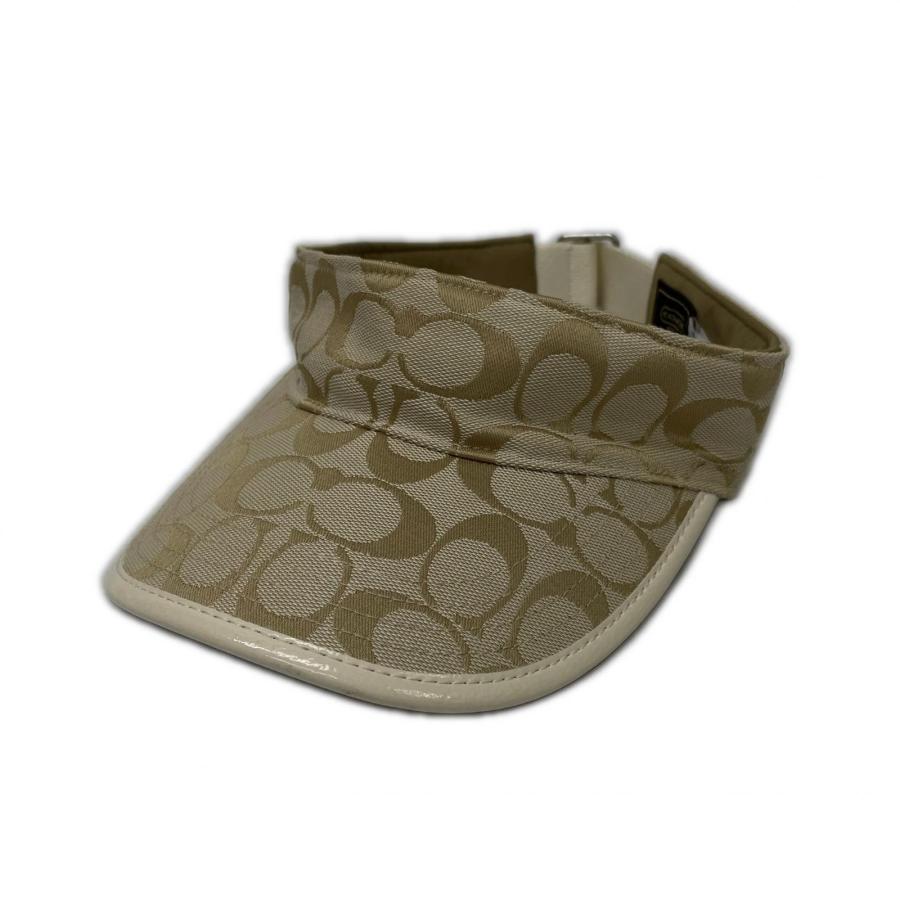 【アメリカ購入正規品！新品未使用】COACH コーチ シグネチャー サンバイザー coco 中古 コーチ COACH サンバイザー ONESIZE ベージュ シグネチャー