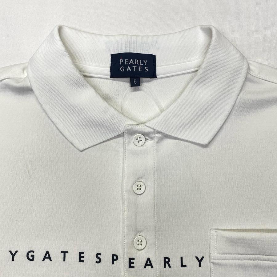 PEARLY GATES ポロシャツホワイト 5【中古】 PEARLY GATES（パーリーゲイツ） coco 中古 メンズ 半袖ポロシャツ 5(L