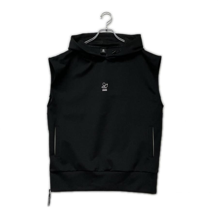 8YARDS ハチヤーズ　ダンボールニット　パーカー　ベスト　ゴルフ　L coco 中古 ハチヤーズ 8YARDS メンズ ベスト L 黒 ブラック フード