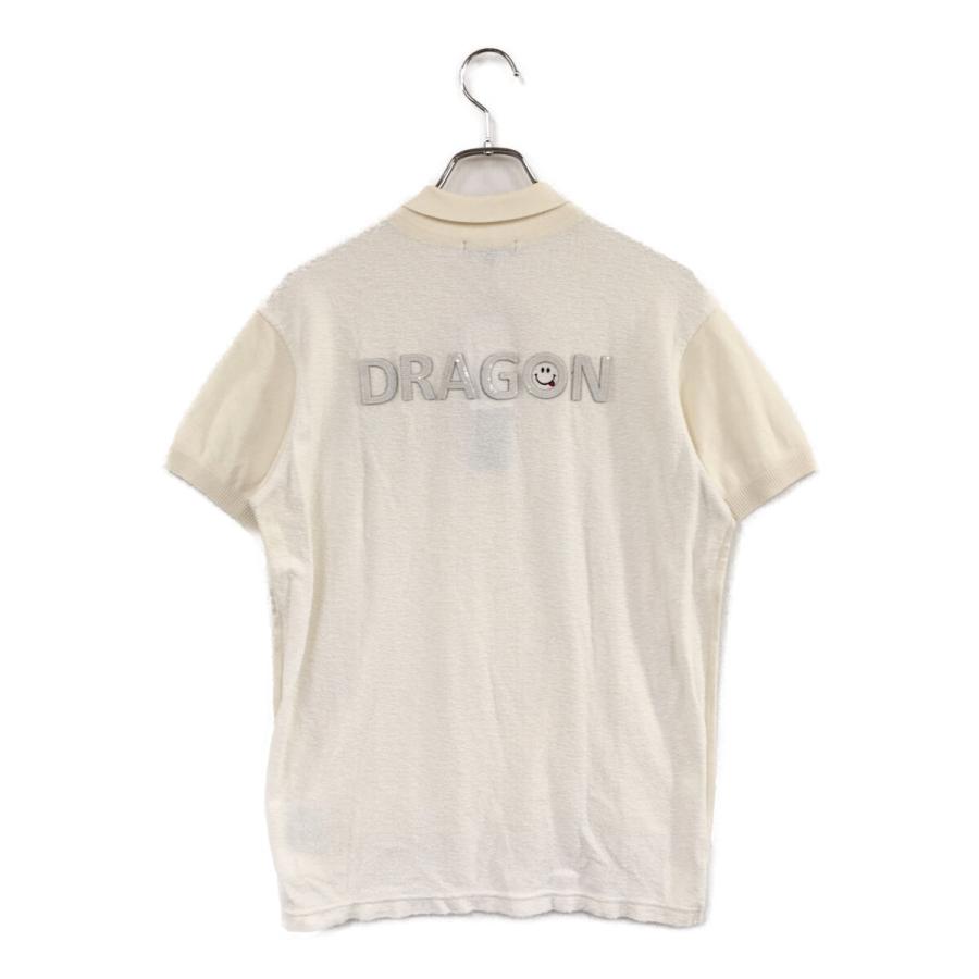 coco 中古 ダンスウィズドラゴン DANCE WITH DRAGON メンズ 半袖ポロシャツ 3(L) オフホワイト ロゴワッペン ちびドラ 異素材コンビ Dance With Dragon（ダンスウィズドラゴン） coco 中古 メンズ 半袖
