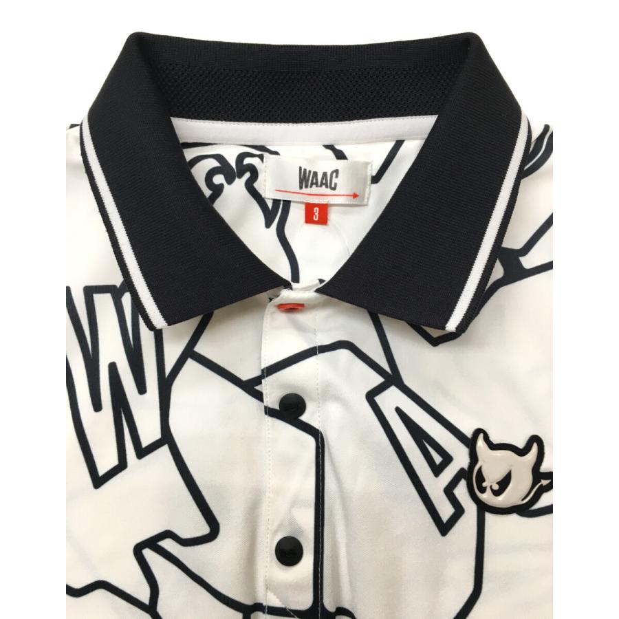 WAAC coco 中古 ワック メンズ 半袖ポロシャツ 3(L) 白 ホワイト 総柄
