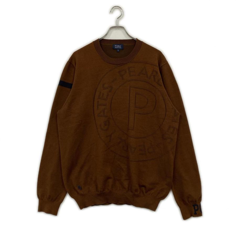 美品【PEARLY GATES】クルーネック セーター メンズサイズ4 PEARLY GATES（パーリーゲイツ） 中古 メンズ セーター 7(3L) 茶色
