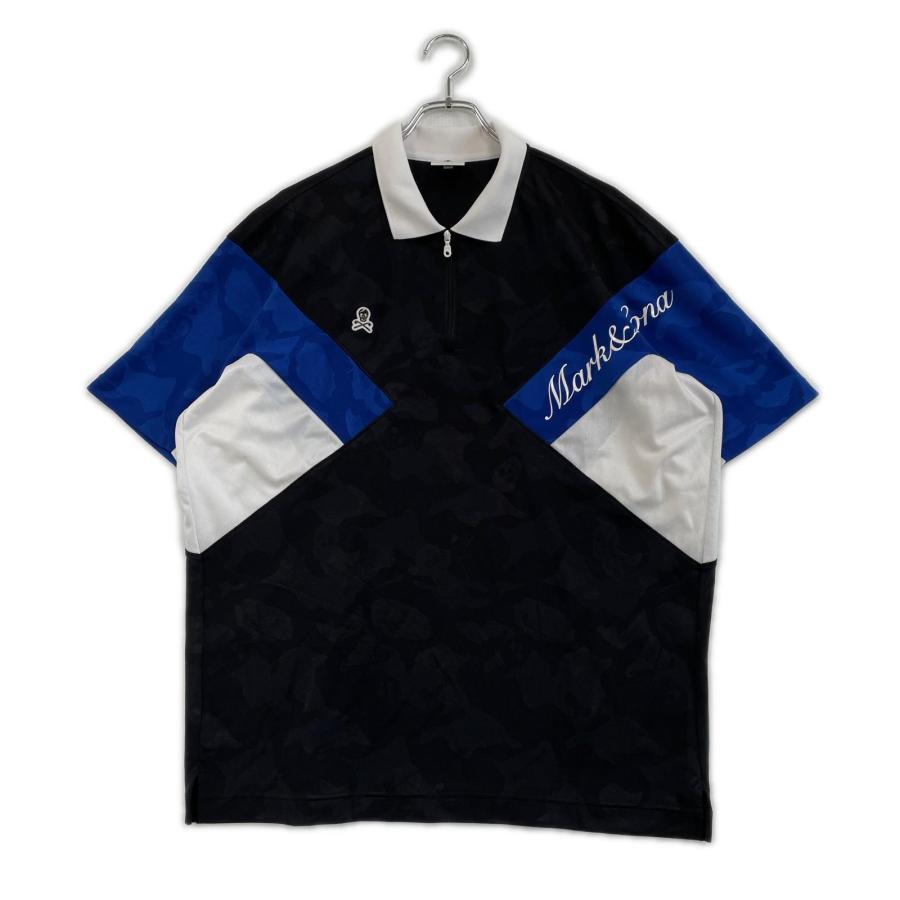 coco 中古 マークアンドロナ MARK&LONA メンズ 半袖シャツ 52(XXL) ブラック 黒 2024年モデル ハーフジップポロ MARK&LONA（マークアンドロナ） coco 中古 メンズ 半袖シャツ 52(XXL