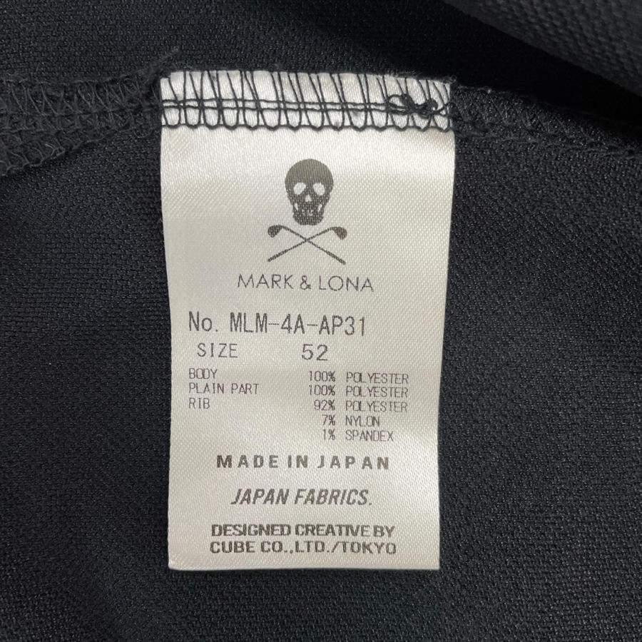 coco 中古 マークアンドロナ MARK&LONA メンズ 半袖シャツ 52(XXL) ブラック 黒 2024年モデル ハーフジップポロ MARK&LONA（マークアンドロナ） coco 中古 メンズ 半袖シャツ 52(XXL