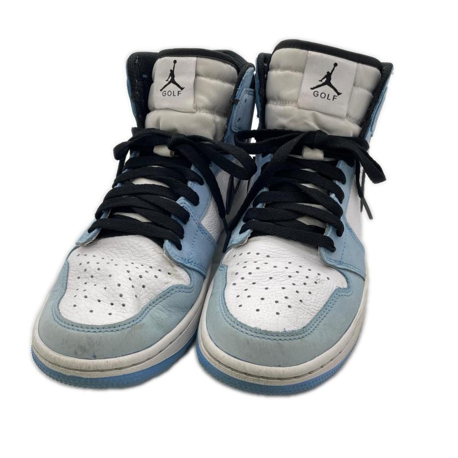 26.5cm ナイキ エア ジョーダン 1 ゴルフ NIKE（ナイキ） coco 中古 ゴルフシューズ 27cm 水色×白×黒 AIR JORDAN