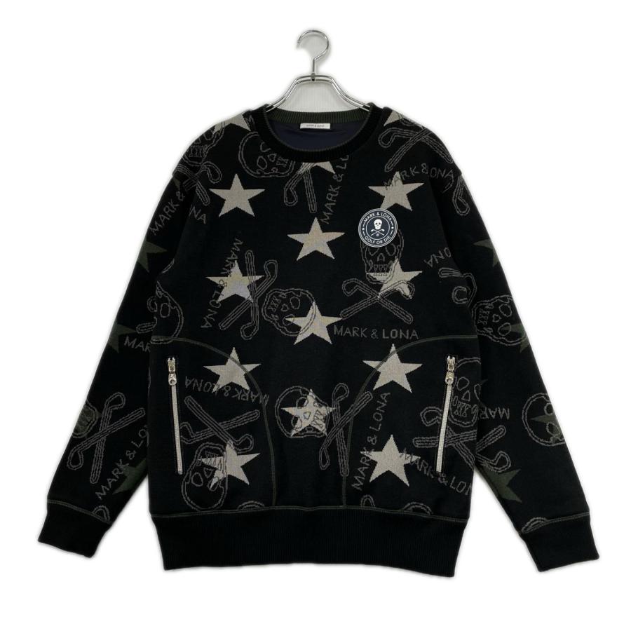 マークアンドロナ MARK&LONA スカル総柄 ニット　S MARK&LONA（マークアンドロナ） 中古 メンズ ニット 48(L) 黒系