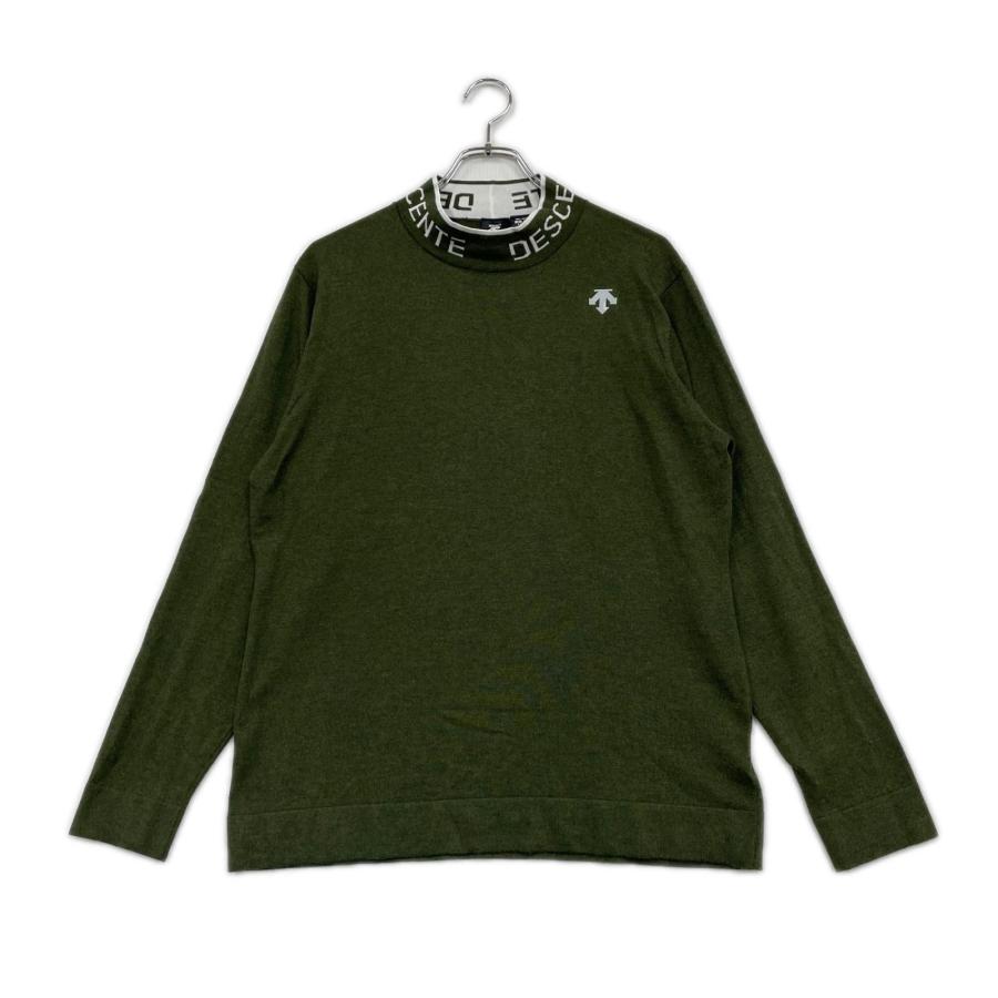 【デサントゴルフ】美品 ニットセーター モックネック グレー O メンズ DESCENTE GOLF 中古 デサントゴルフ メンズ セーター O(LL) カーキ