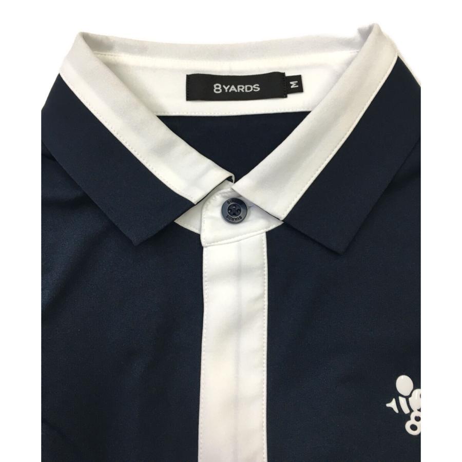coco 中古 ハチヤーズ 8YARDS メンズ 半袖ポロシャツ M 紺 ネイビー