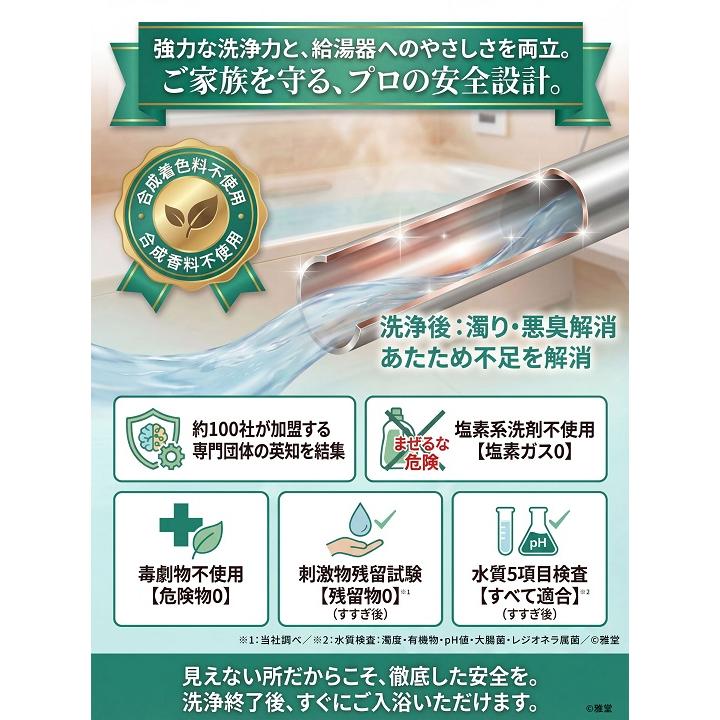 風呂釜洗浄剤 バスリセッター 1回分 3剤式 プロ仕様 一つ穴タイプ用