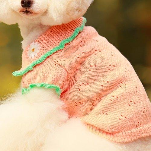 ゴッドピバ オーガニックコットンニット SMサイズ オレンジ 犬服 GODPIVAニット上質オーガニック・コットンオレンジ犬服SMサイズ