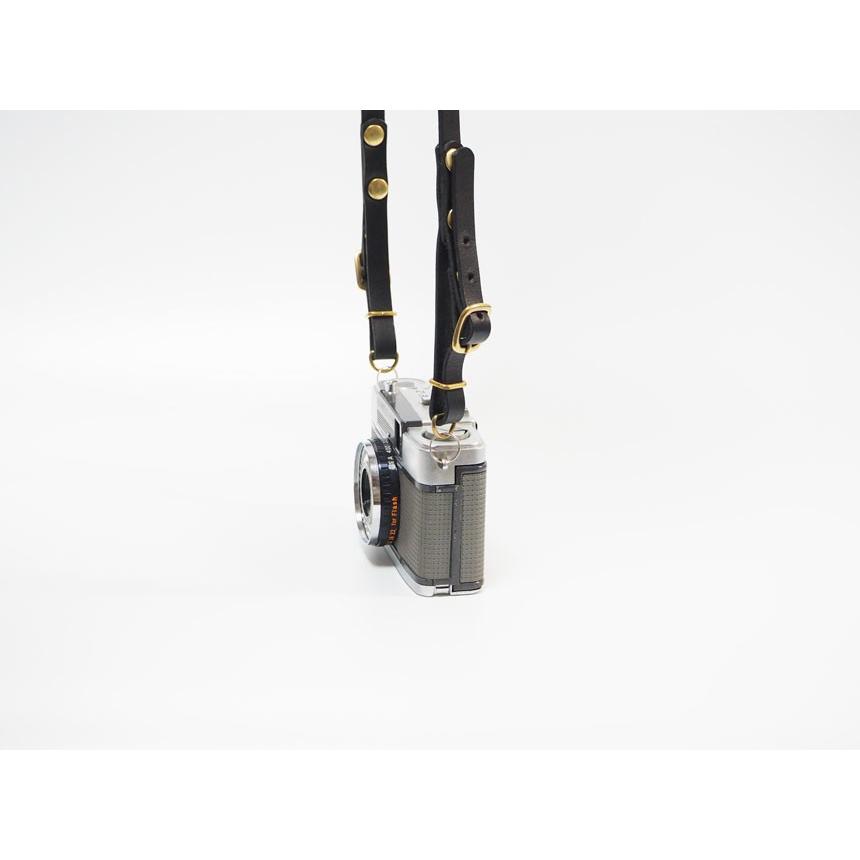 カメラストラップ 日本製オイルヌメ革 デジカメ コンパクトカメラ用 ブラック |  | 02