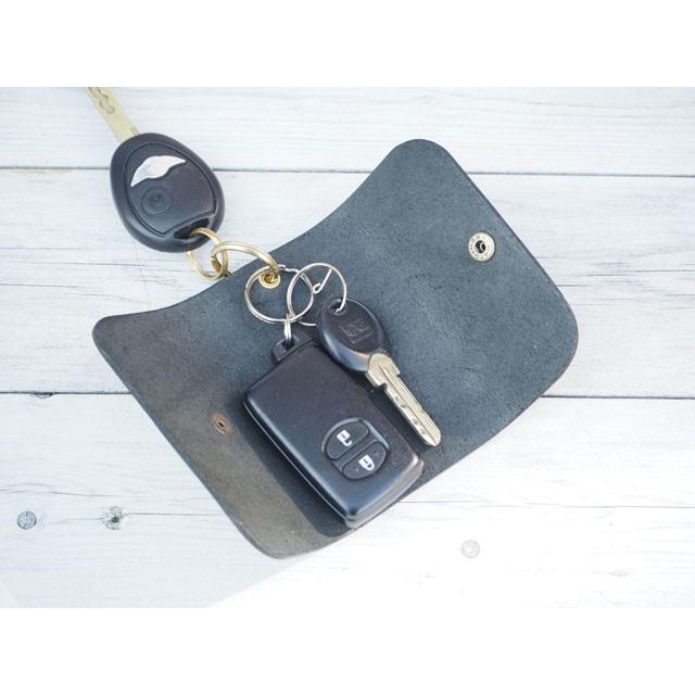 キーケース レディース メンズ 革 使うほどに味わい深まる 日本製オイルヌメ革 ブラック ちょっとしたプレゼントにお勧めです |  | 02