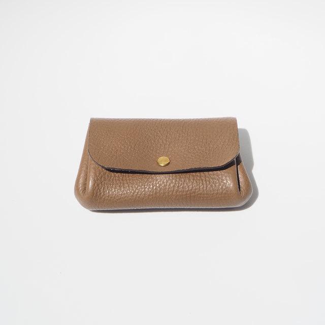 ミニ財布 カードにお札に小銭がひとつに納まるコロンとした手のひら財布 本革 手縫い グレーベージュ | 